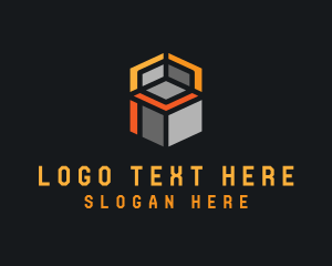 Database - Box Cube Letter P logo design