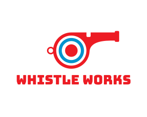 Whistle - Red Whistle Target logo design