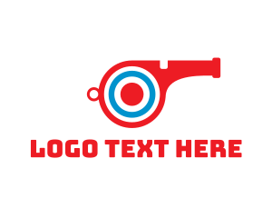 Whistle - Red Whistle Target logo design