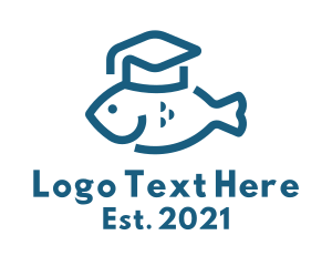 Online Class - Blue Fish College logo design
