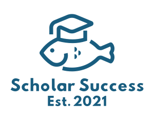 Scholarship - Blue Fish College logo design