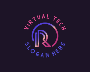 Online Gaming - Modern Digital Technology Letter R logo design