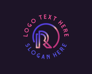 App - Modern Digital Technology Letter R logo design