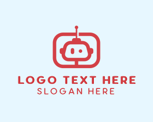 App - Television Robot Head logo design