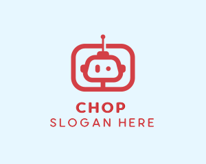 Online - Television Robot Head logo design