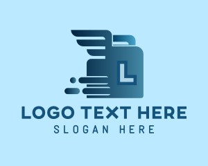 Parcel - Fast Box Wings Logistics logo design