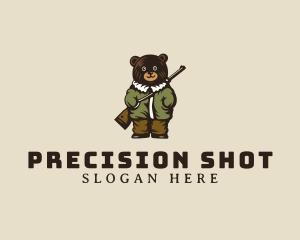 Rifle - Bear Hunter Rifle Gun logo design