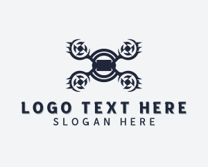 Camera - Aerial Quadcopter Drone logo design