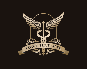 Wings - Caduceus Staff Medicine logo design