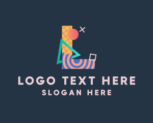 Color - Pop Art Letter L logo design