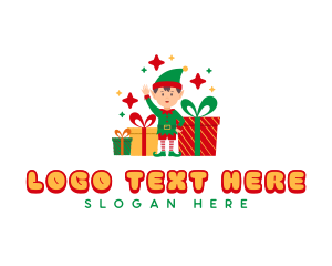 Gift Giving - Christmas Elf Gift logo design