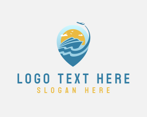 Cruise Plane Travel Location logo design