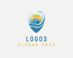 Vacation - Cruise Plane Travel Location logo design