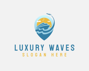 Cruise Plane Travel Location logo design