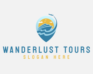 Cruise Plane Travel Location logo design