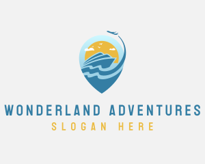 Cruise Plane Travel Location logo design