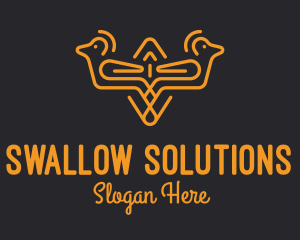 Swallow - Golden Pigeon Aviary logo design
