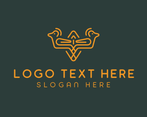 Golden Pigeon Aviary logo design