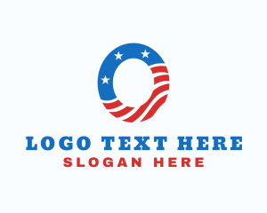 American Flag Letter O Logo