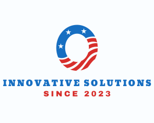 Election - American Flag Letter O logo design