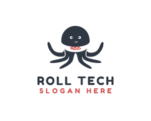 Roll - Octopus Sushi Restaurant logo design