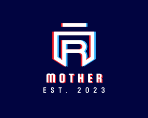 Cyber - Static Motion Letter R Shield logo design