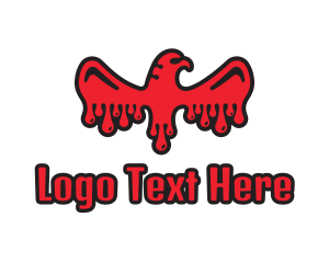Blood - Red Bloody Eagle logo design