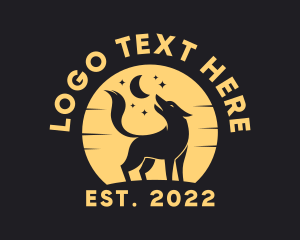 Zoo - Yellow Howling Wolf logo design