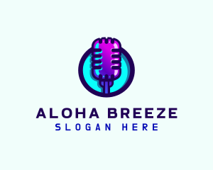 Media Podcast Microphone logo design