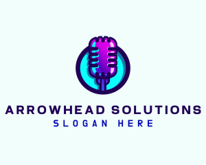 Media Podcast Microphone logo design