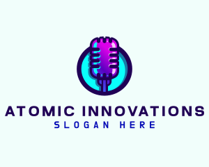 Media Podcast Microphone logo design