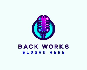 Media Podcast Microphone logo design