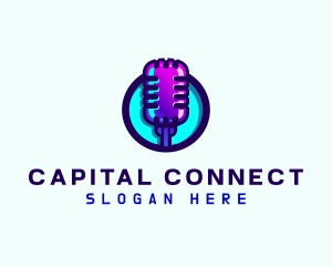 Media Podcast Microphone logo design