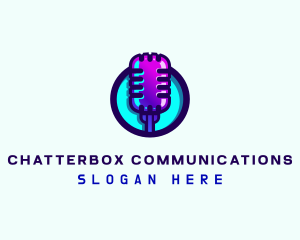 Talk - Media Podcast Microphone logo design