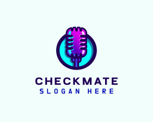 Media Podcast Microphone logo design