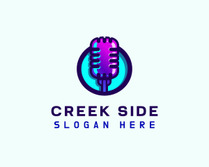 Media Podcast Microphone logo design