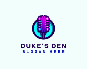 Media Podcast Microphone logo design