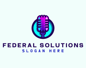 Media Podcast Microphone logo design