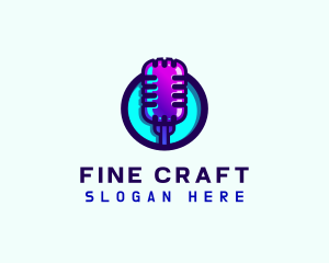 Media Podcast Microphone logo design