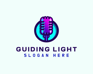 Media Podcast Microphone logo design