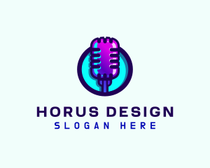 Media Podcast Microphone logo design