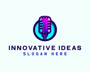 Media Podcast Microphone logo design