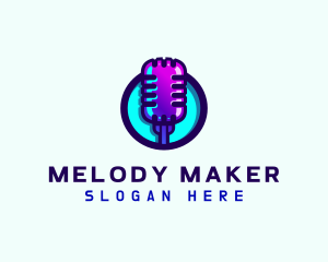 Singer - Media Podcast Microphone logo design
