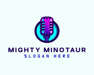 Media Podcast Microphone logo design