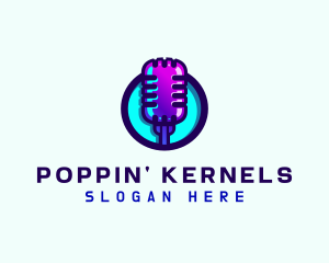 Media Podcast Microphone logo design