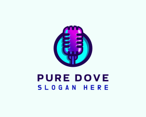 Media Podcast Microphone logo design