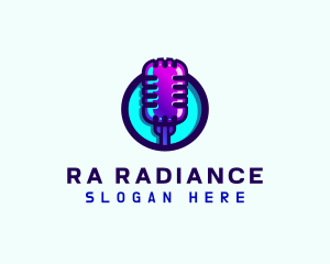 Media Podcast Microphone logo design