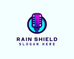 Media Podcast Microphone logo design