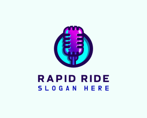 Media Podcast Microphone logo design