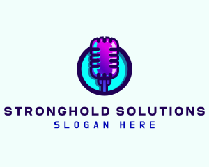 Media Podcast Microphone logo design